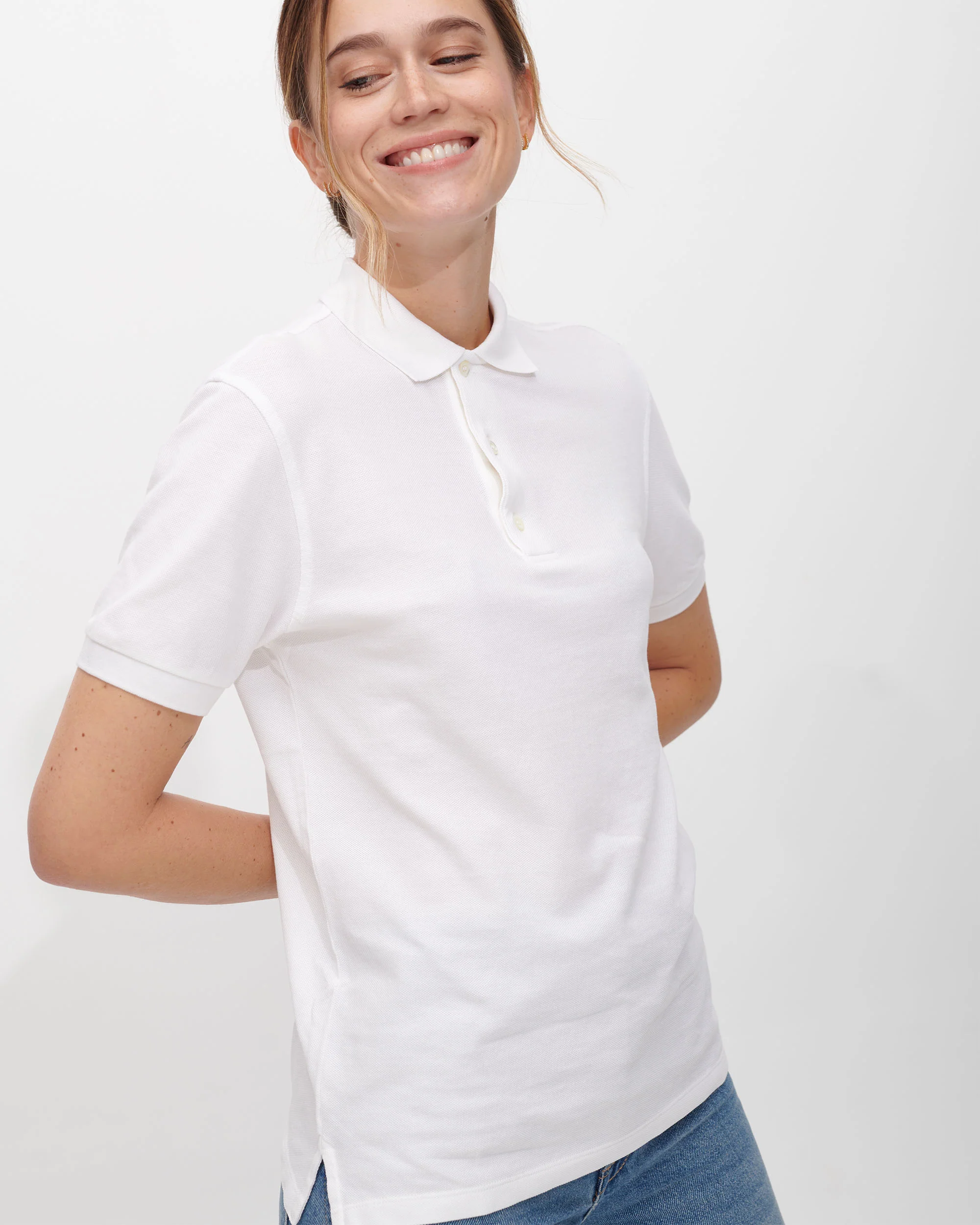 The Unisex Polo Shirt - White - Image 6