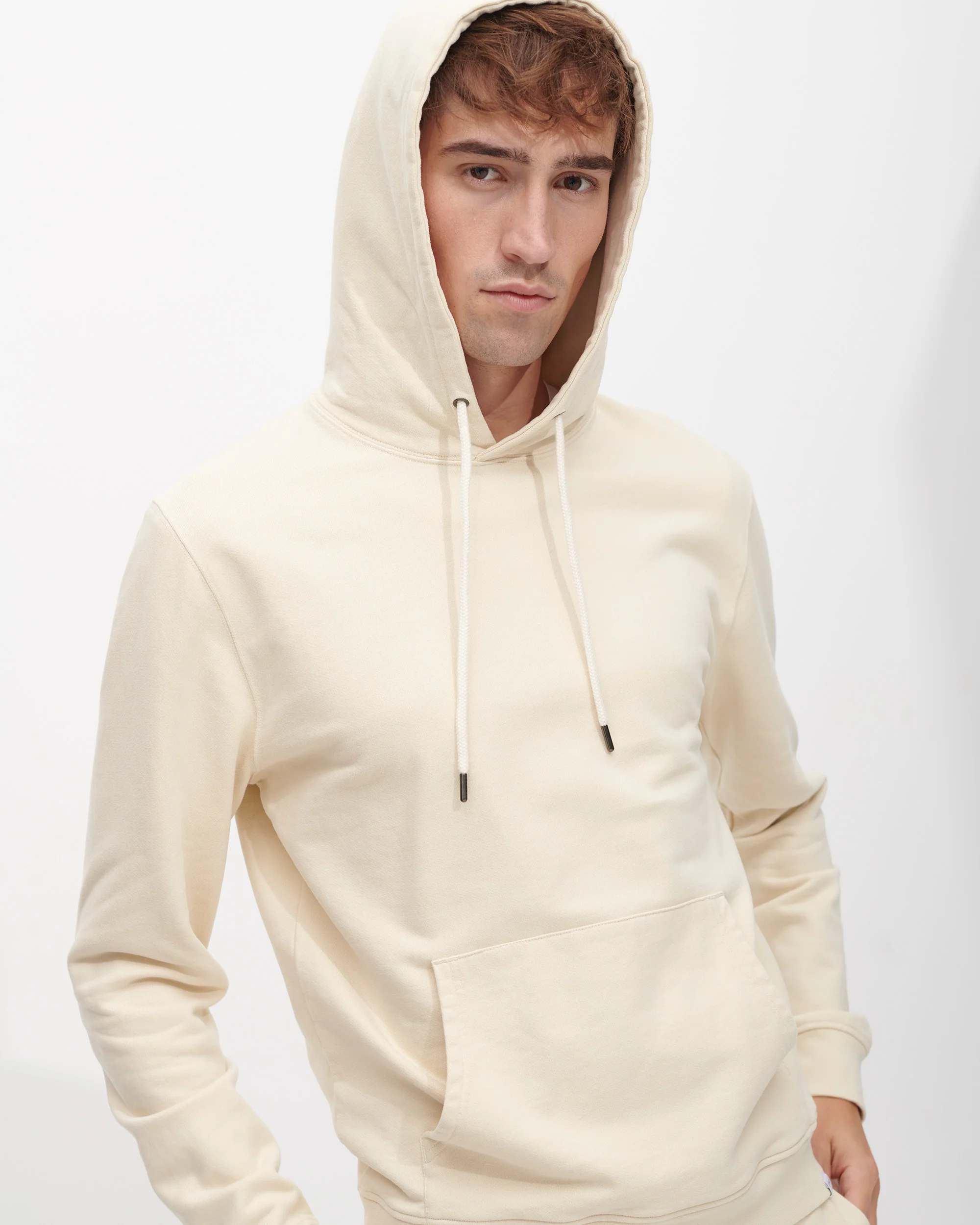 The Hooded Sweatshirt - Beige - Image 8
