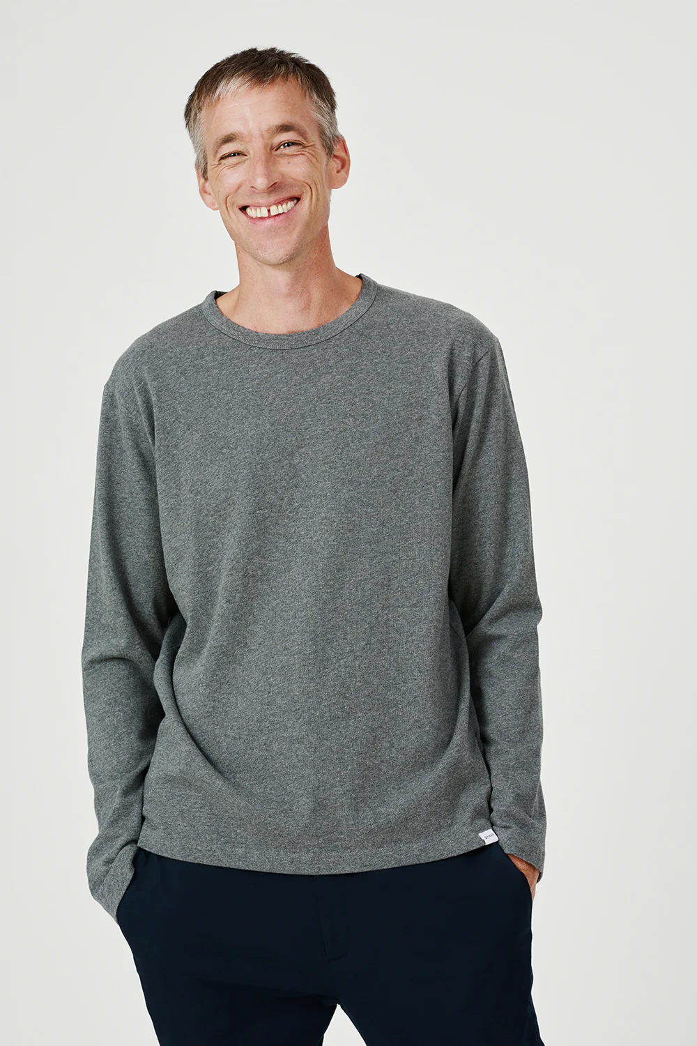 The Longsleeve T-Shirt - Dark Grey Melange - Image 6