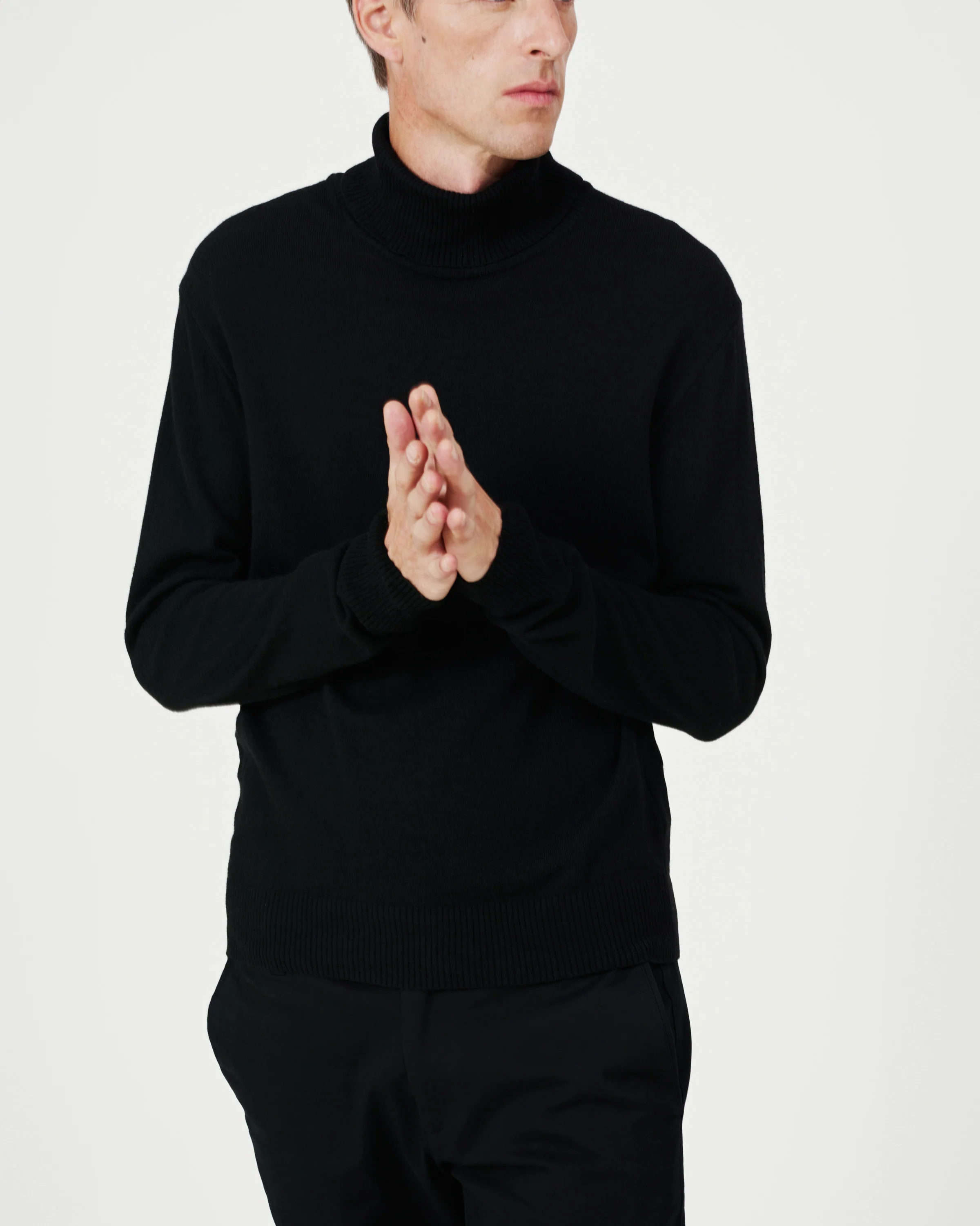 The Merino Roll Neck - Black - Image 7