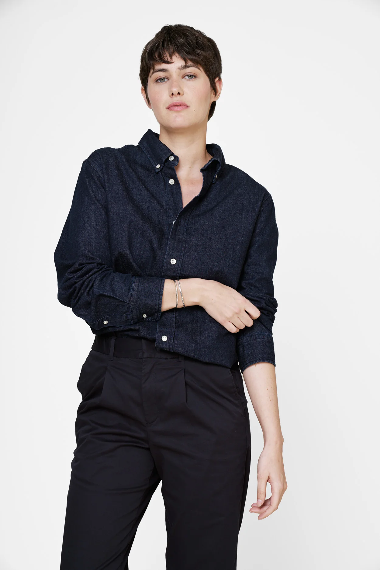 The Oversized Denim Shirt - Indigo Blue - Image 6