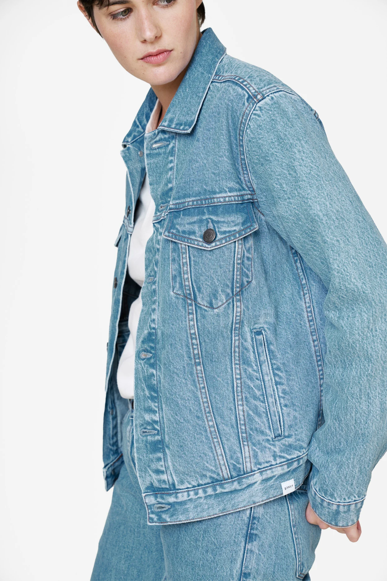 The Unisex Denim Jacket - Light Blue - Image 3