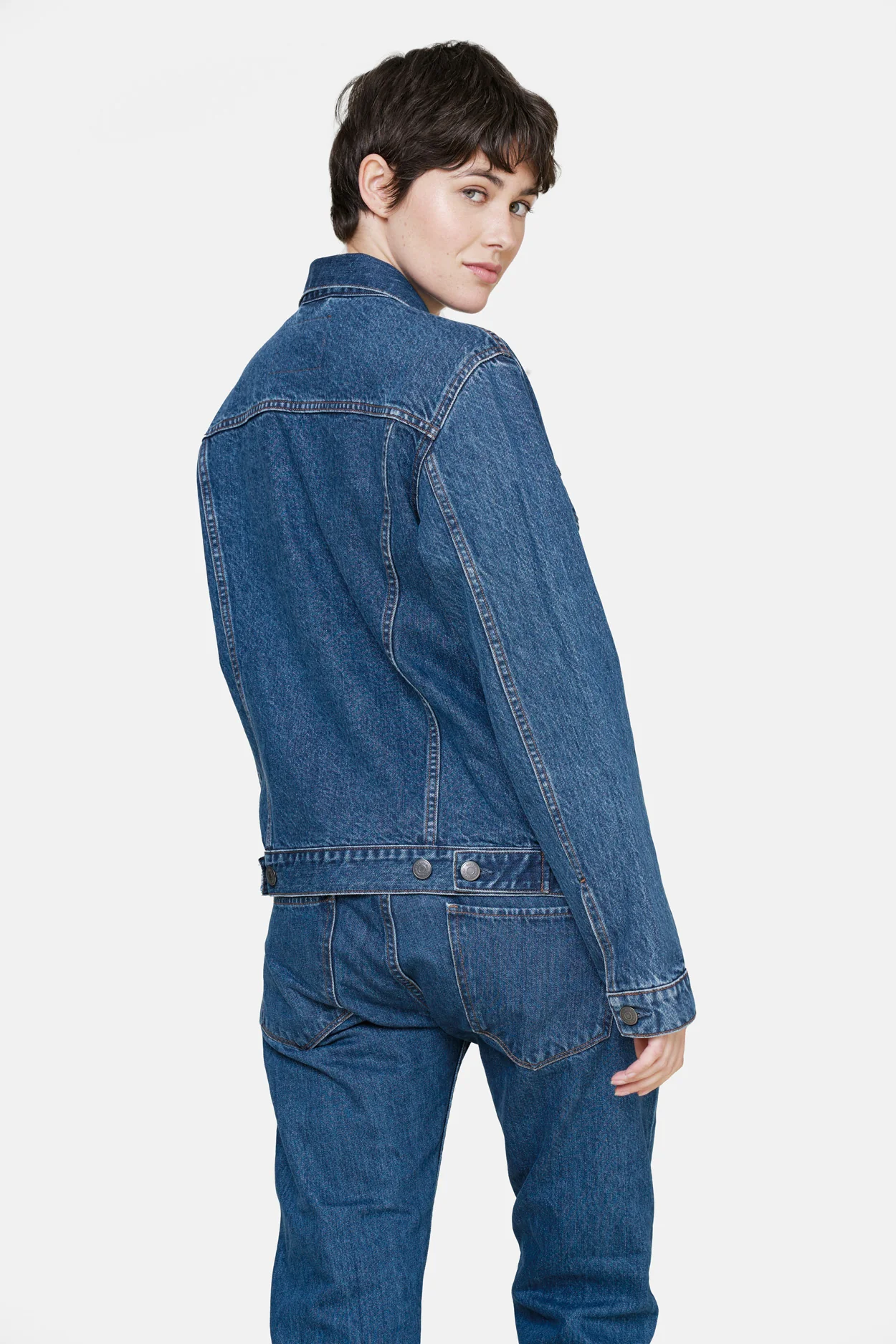 The Unisex Denim Jacket - Washed Blue - Image 5