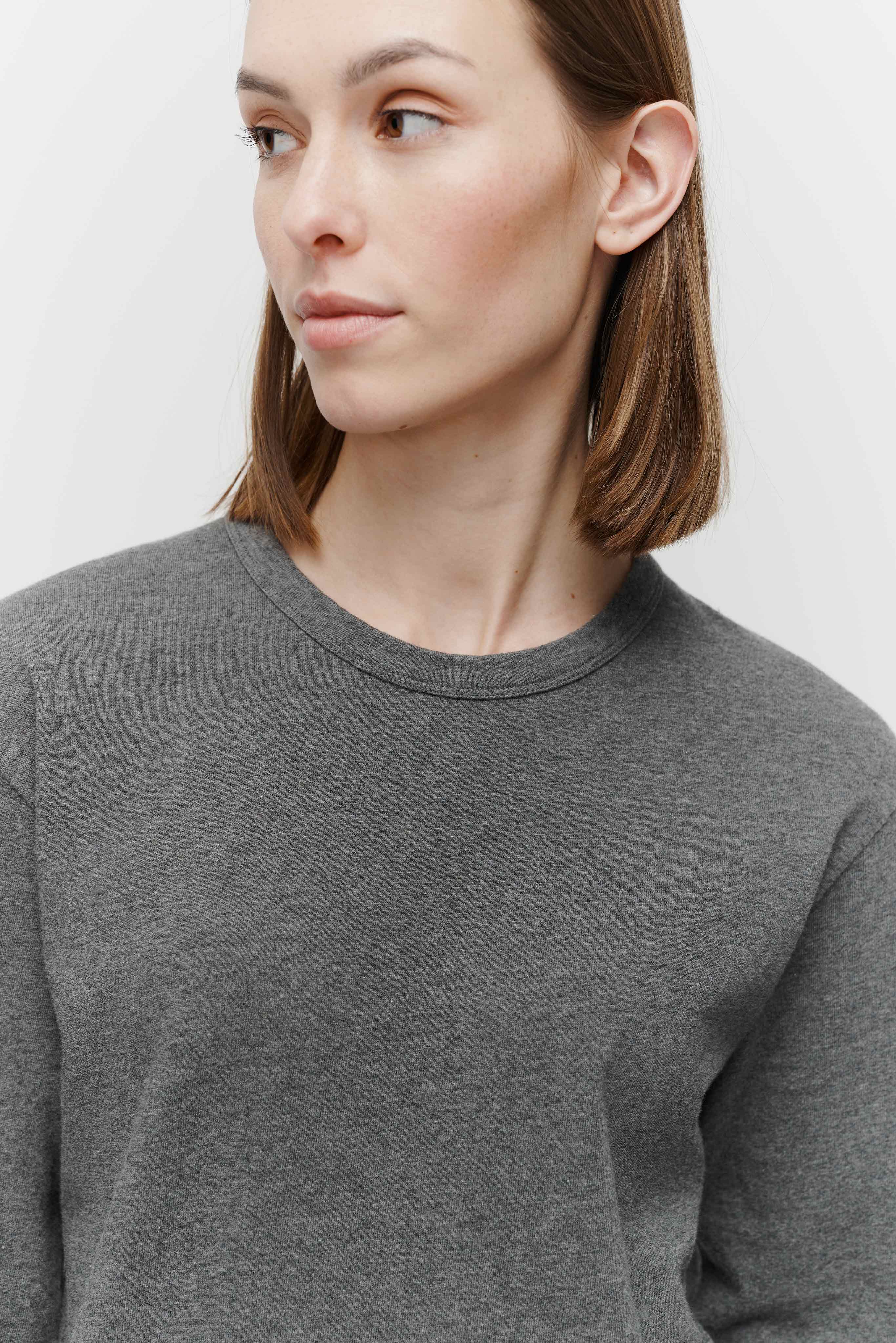 The Unisex Longsleeve T-Shirt - Dark Grey Melange - Image 5