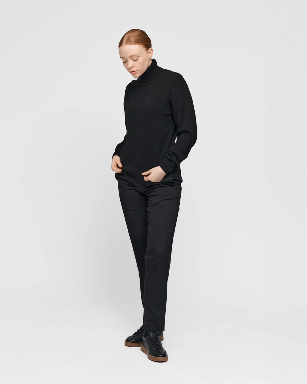 The Unisex Merino Roll Neck - Black - Image 3