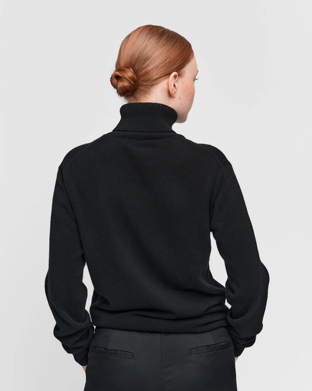 The Unisex Merino Roll Neck - Black - Image 4