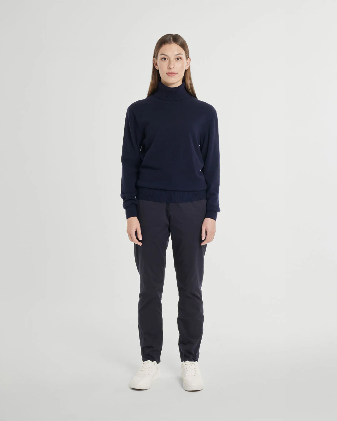The Unisex Merino Roll Neck - Navy - Image 4
